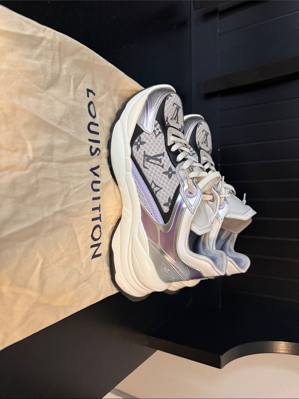 Louis Vuitton Archlight Sneakers in Iridescent Lavender and Silver